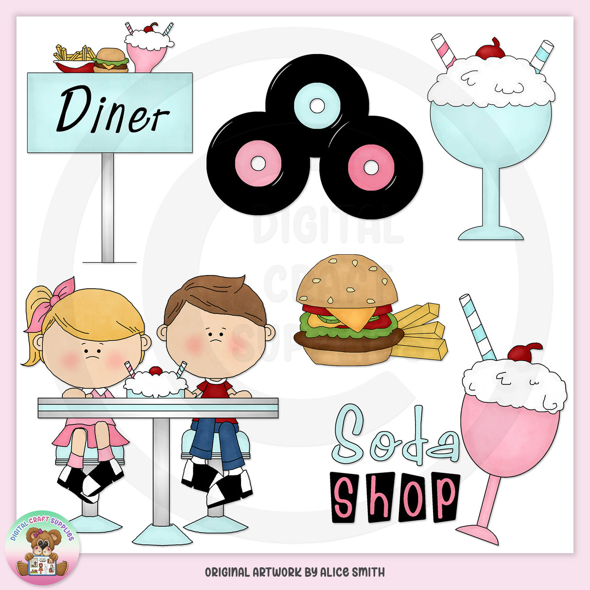 Restaurante De Los Años 50 - Imágenes Prediseñadas