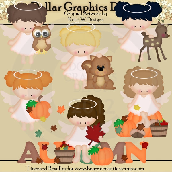Autumn Woodland Angels - Clip Art - DCS Exclusive