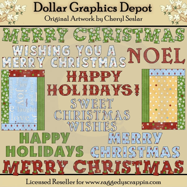 Christmas Word Art 2 - Clip Art - DCS Exclusive