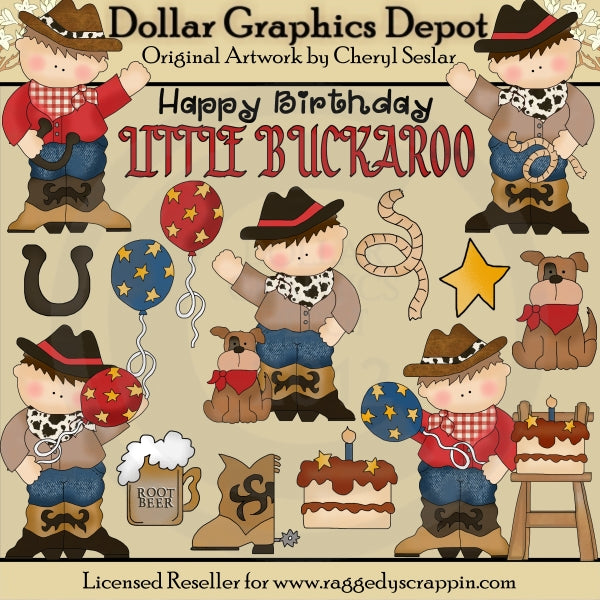 Cowboy Birthday - Clip Art