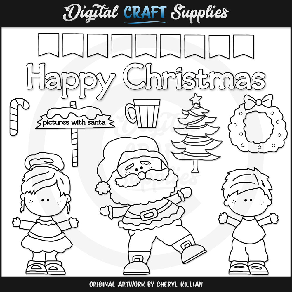 A Visit With Santa - Digital Stamps