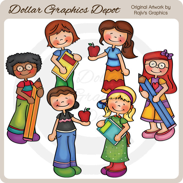 Back To School Kids 3 - Clip Art