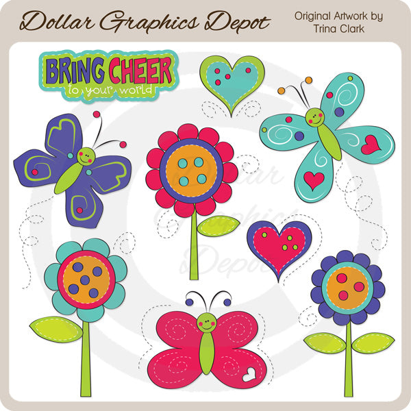 Mariposas saltarinas - Clipart