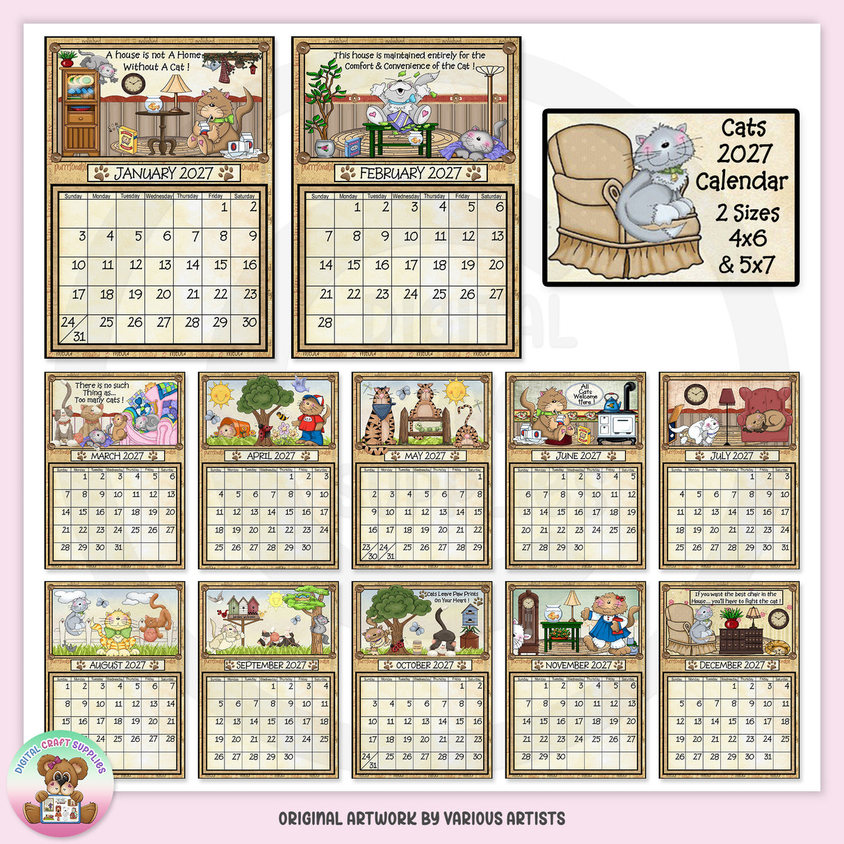 Cats 2027 Calendar - DCS Exclusive