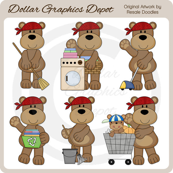 Orsi dei lavori domestici - ClipArt