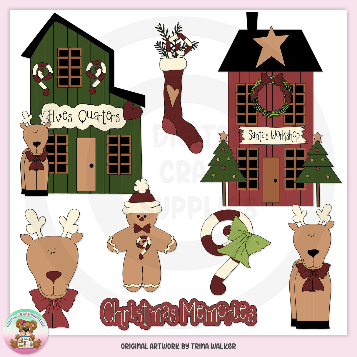 Pueblo Navideño 1 - Clipart