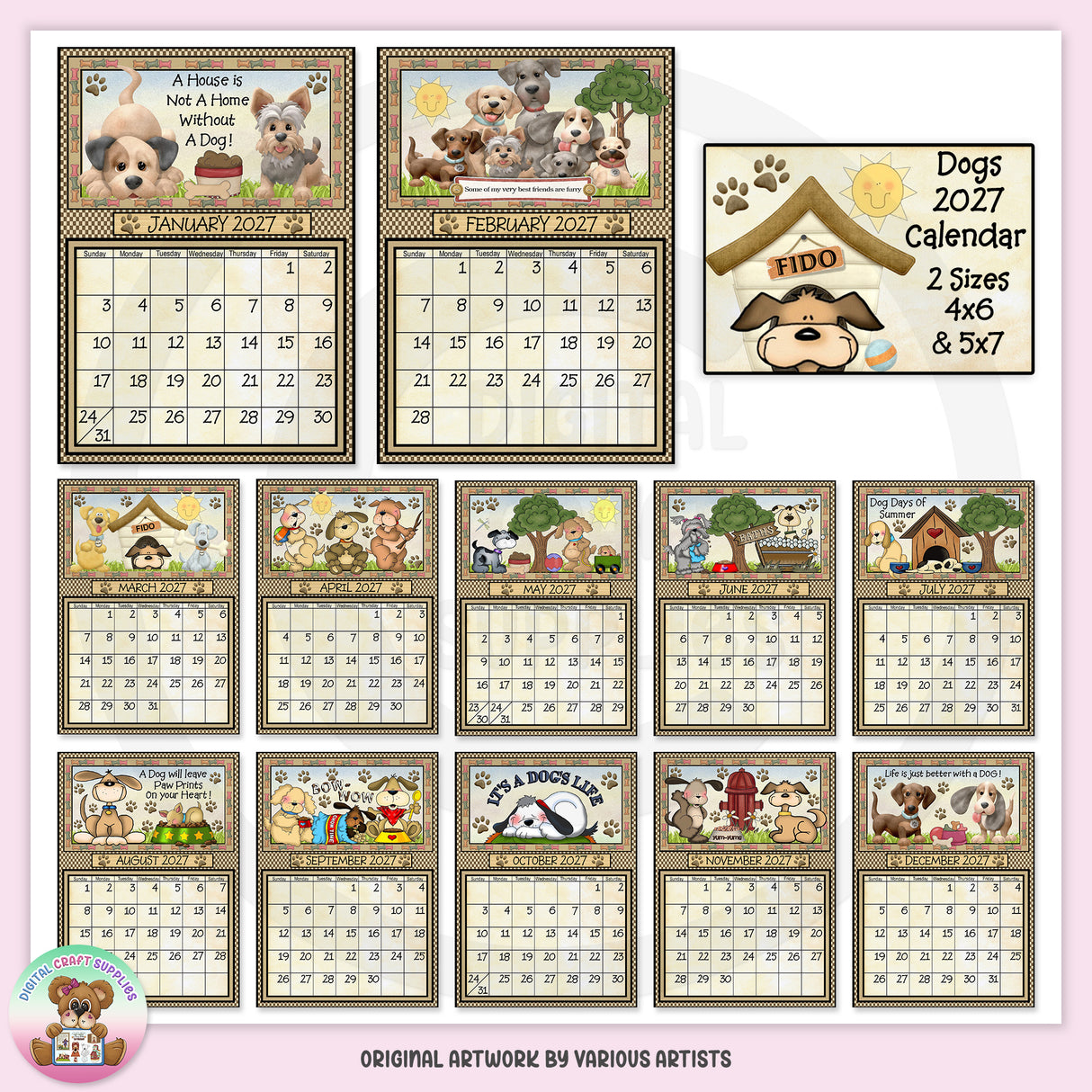 Dogs 2027 Calendar - DCS Exclusive