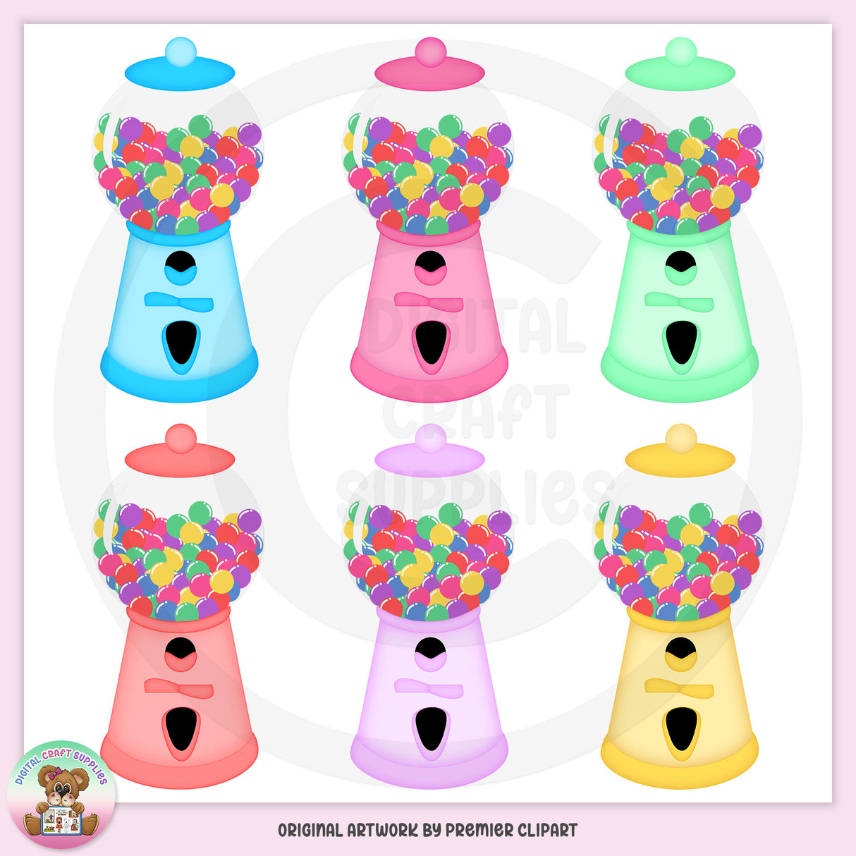 Gumball Machines - Filled - Clip Art - DCS Exclusive