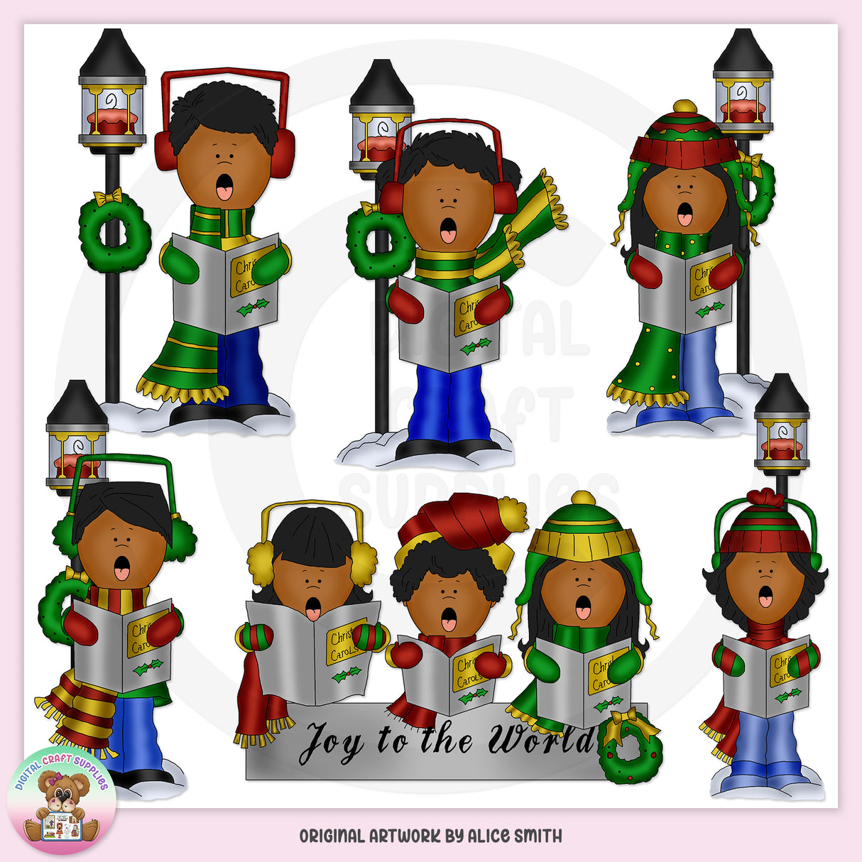 Joy To The World Carolers 2 - Imágenes Prediseñadas