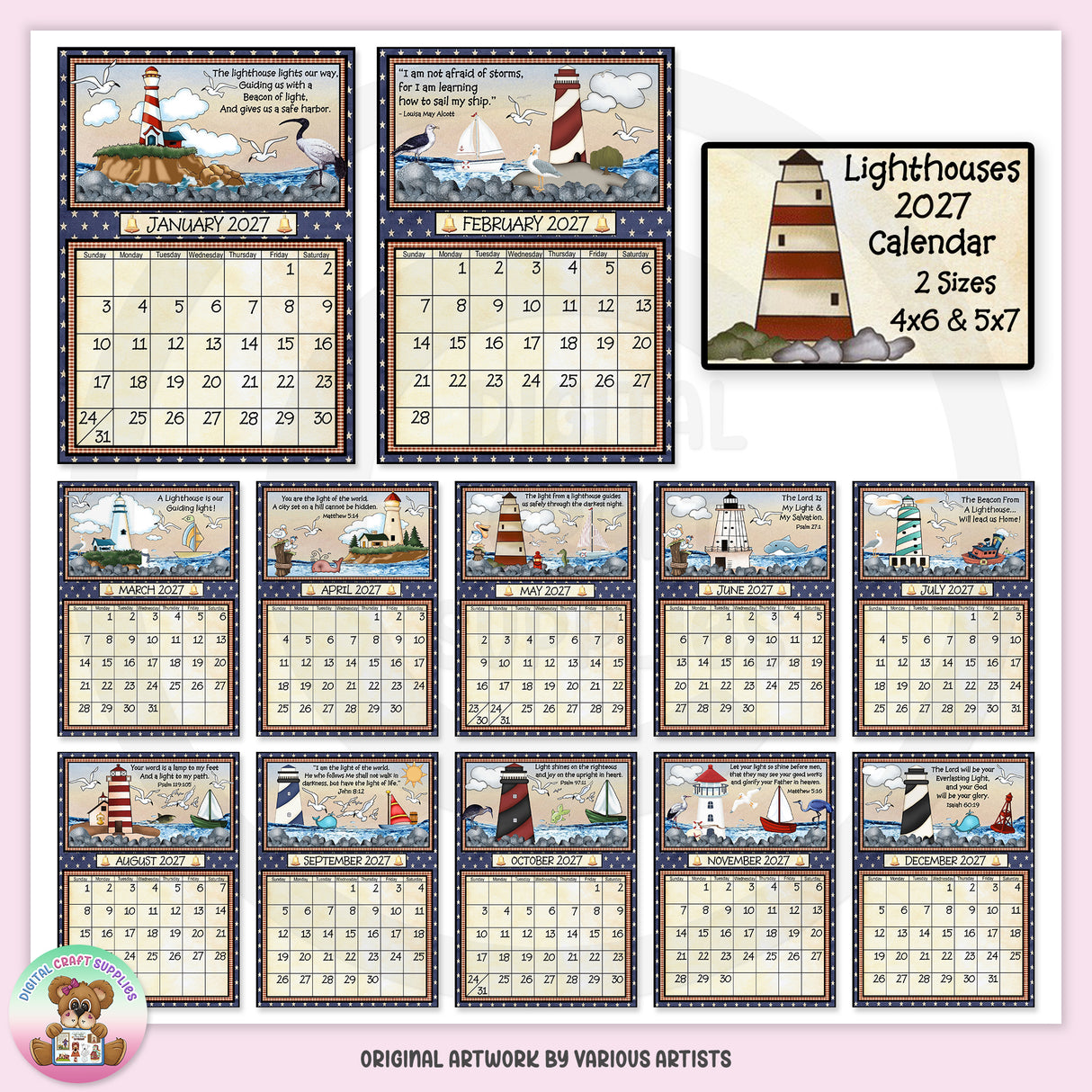 Lighthouses 2027 Calendar - DCS Exclusive