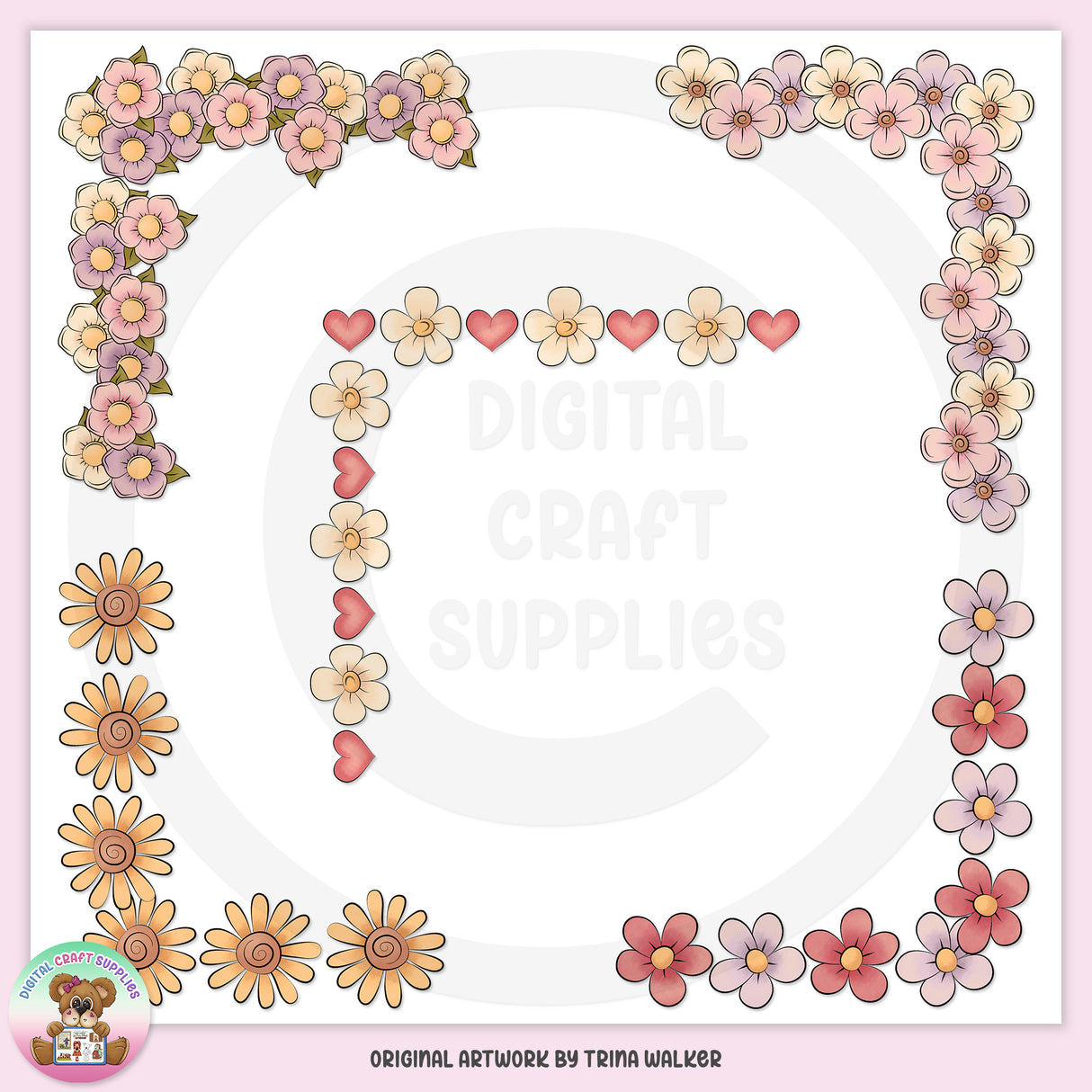Spring Corners 1 - Clip Art