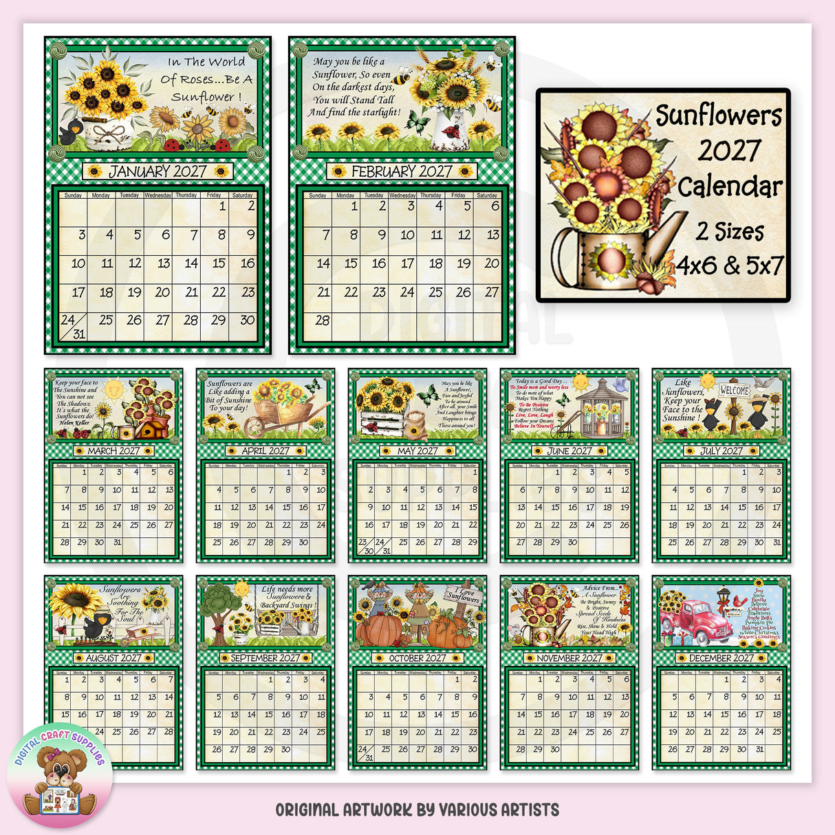 Sunflowers 2027 Calendar - DCS Exclusive