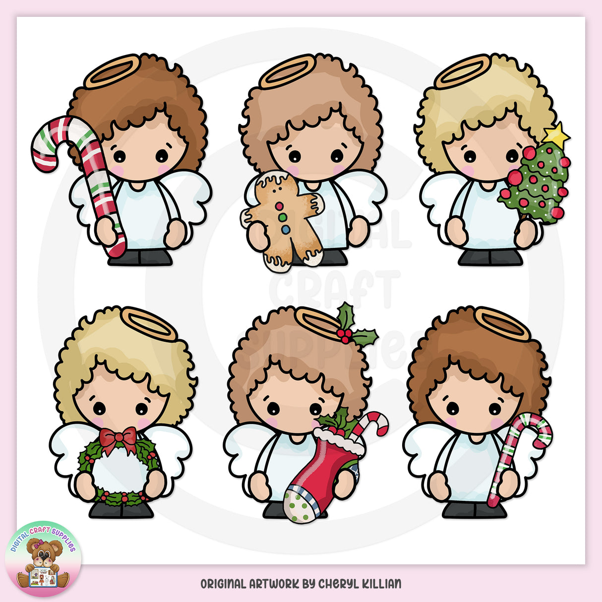 Tiny Christmas Angels - Clip Art - DCS Exclusive