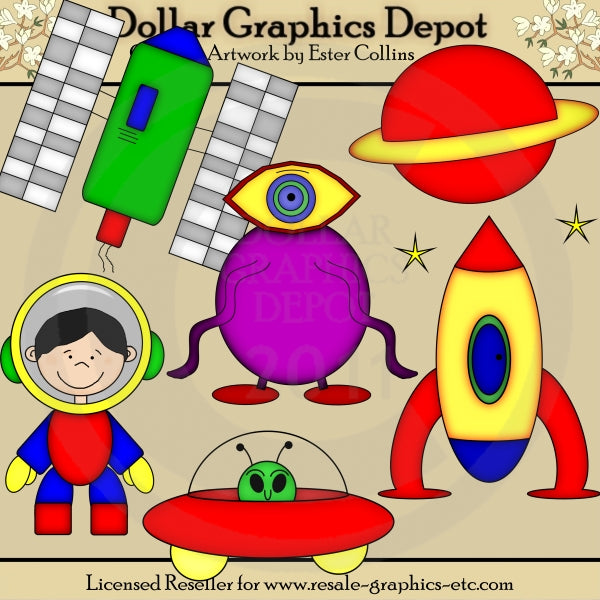 Aliens from Outer Space - Clip Art