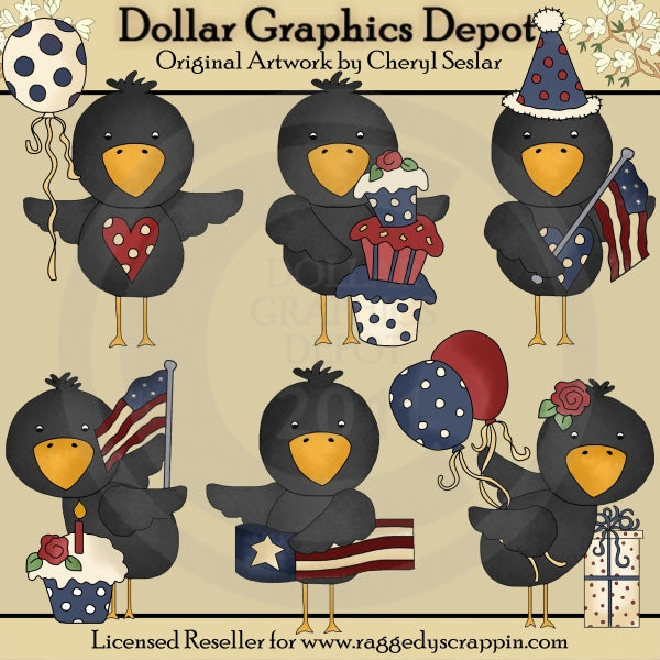 Americana Crows - Clip Art