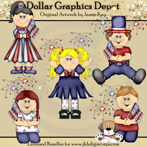 American Kids - Clip Art
