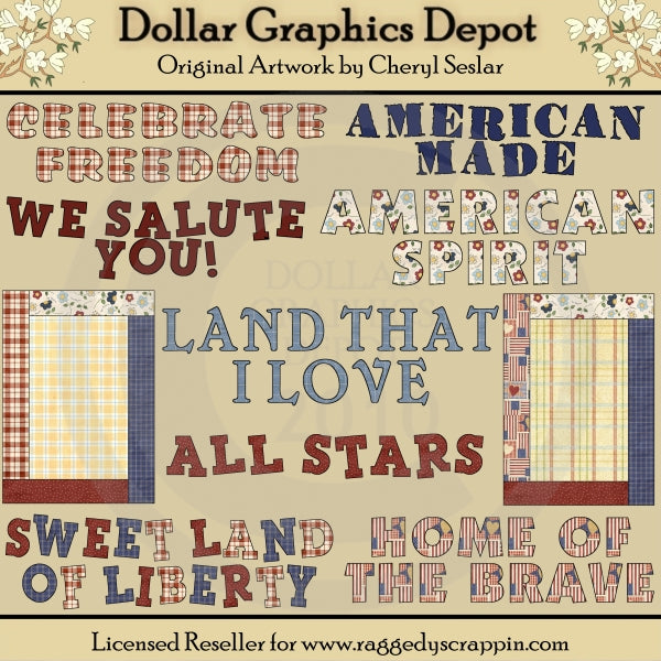 Americana Word Art - Clip Art - DCS Exclusive