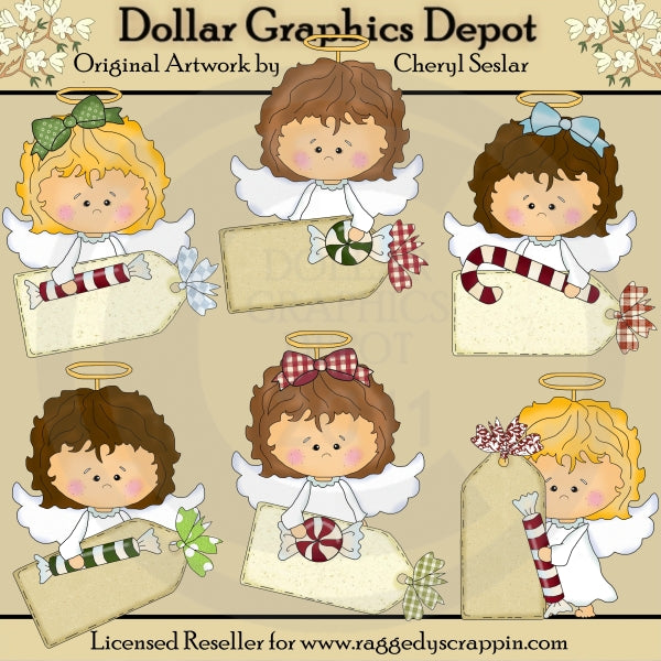 Angel Tags - Clip Art
