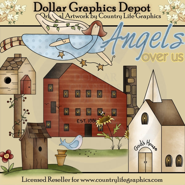 Angels Over Us - Clip Art