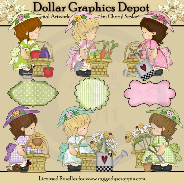 Annabelle's Garden Baskets - Clip Art