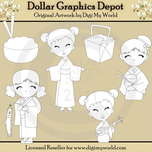 Cutie Asiática - Sellos Digitales