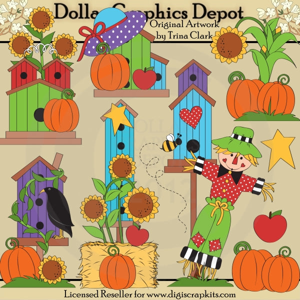 Autumn Birdhouses - Clip Art