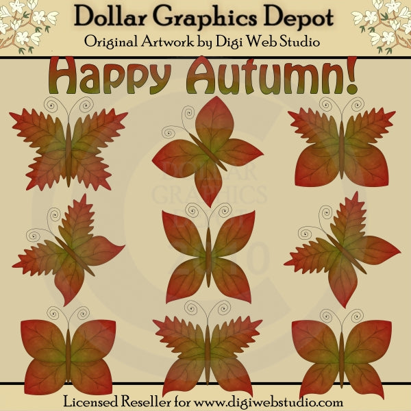 Autumn Butterflies - Clip Art