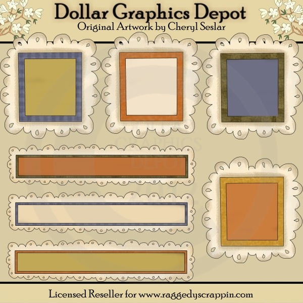 Autumn Doodle Frames and Titles - Clip Art