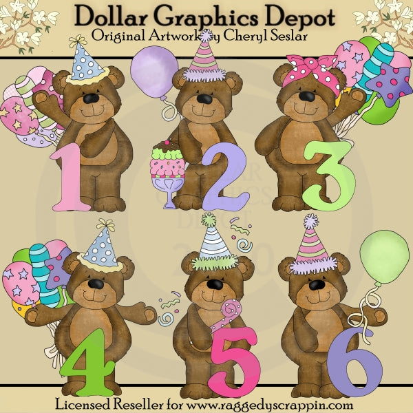 Bab's Birthday Numbers - Clip Art