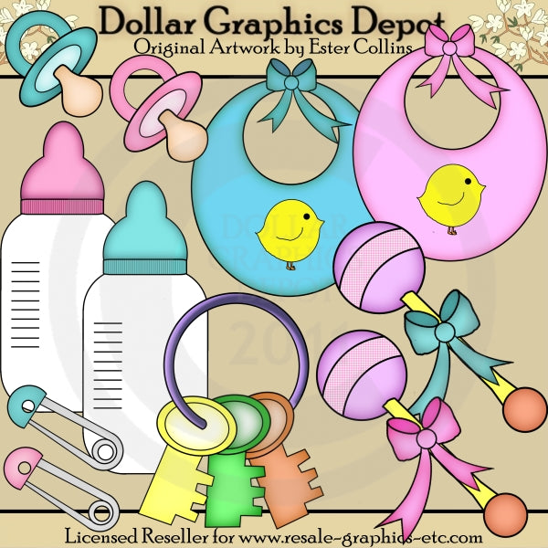 Baby Accessories - Clip Art
