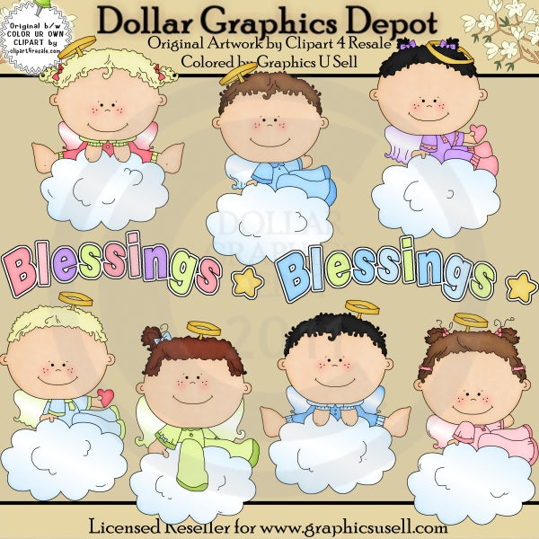 Baby Angel Blessings 1 - Clip Art