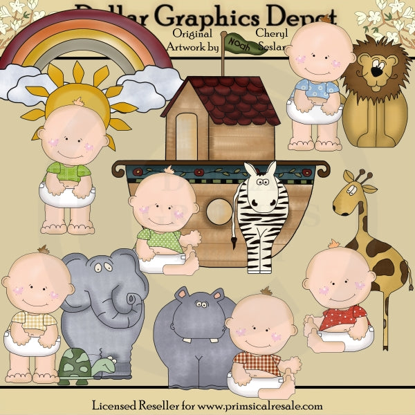 Fossette per bambini - Arca di Noè - ClipArt