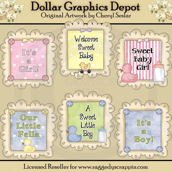 Cornici Doodle di sentimenti del bambino - ClipArt