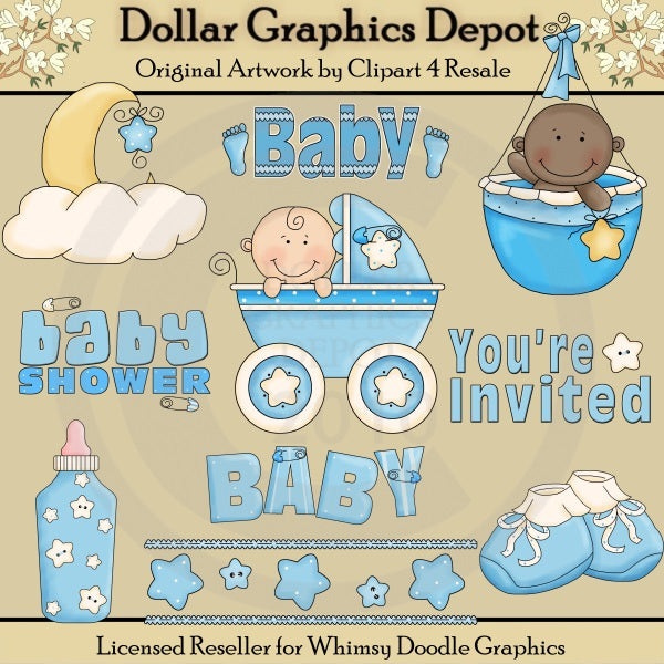 Baby Shower - Niño - Clipart