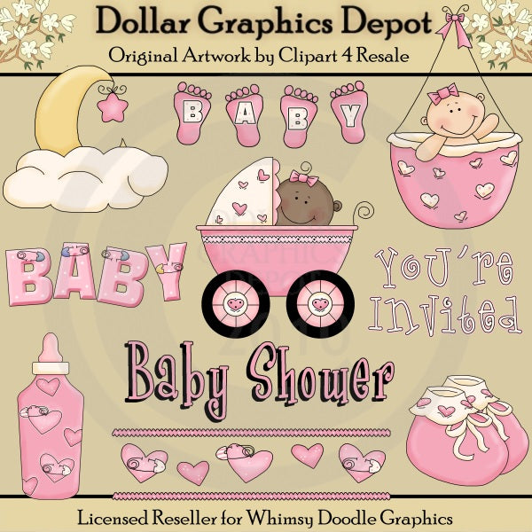 Baby Shower - Niña - Clipart