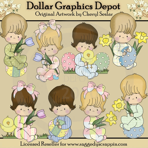Coccole del bambino - Pasqua - Clip Art Esclusiva DCS