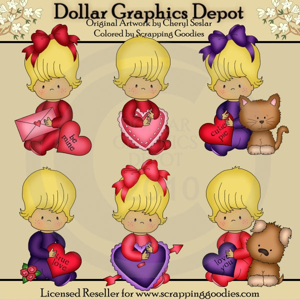 Baby Snuggles Valentine 1 - Clip Art