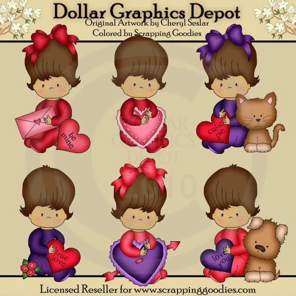 Baby Snuggles Valentine 2 - Clip Art