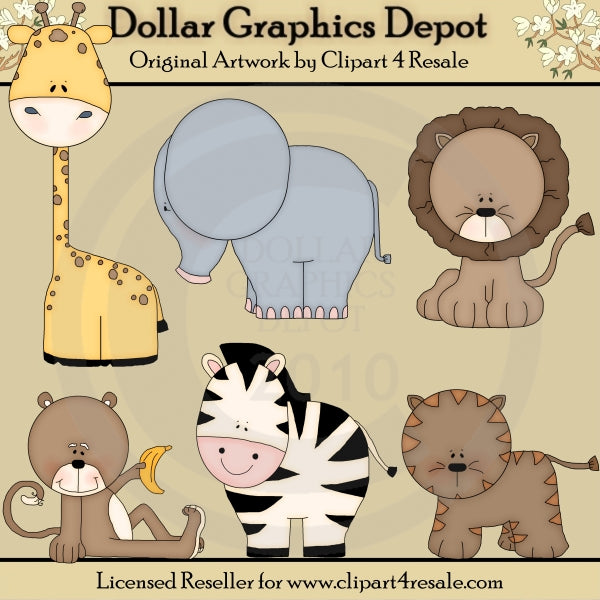 Baby Zoo Animals - Clip Art - DCS Exclusive