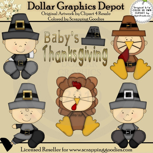 Primer Día De Acción De Gracias Del Bebé - Clipart