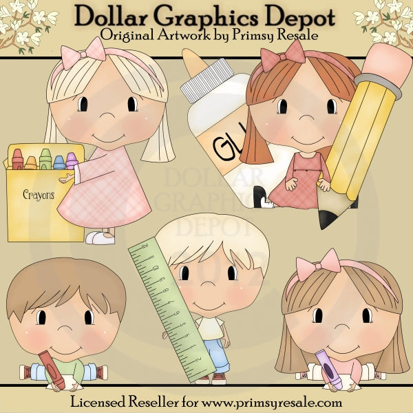 Back to School Kids 1 - Clip Art