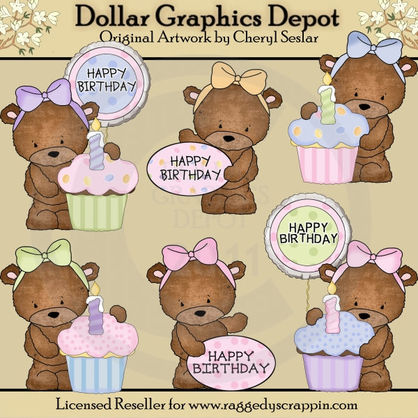 Cumpleaños Del Oso Bailey - Clipart