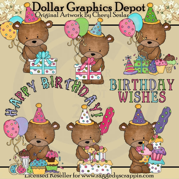 Feliz Cumpleaños Del Oso Bailey - Clipart