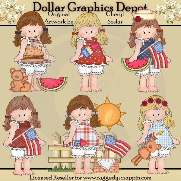Barefoot Beth - All American - Clip Art