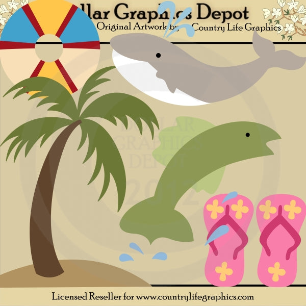 Divertimento con il pallone da spiaggia - ClipArt