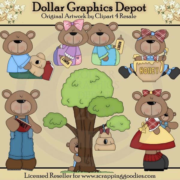 Familia De Osos - Clipart