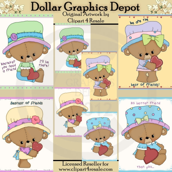 Tarjetas de mejores amigos de Beary