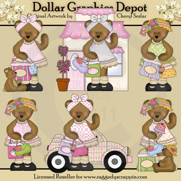 Bedilia Bear Goes Shopping - Clip Art