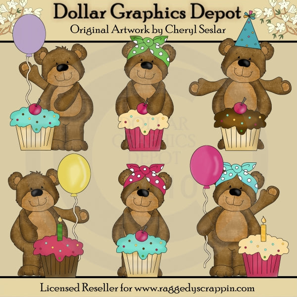 Benny and Babs - Love Cupcakes - Clip Art