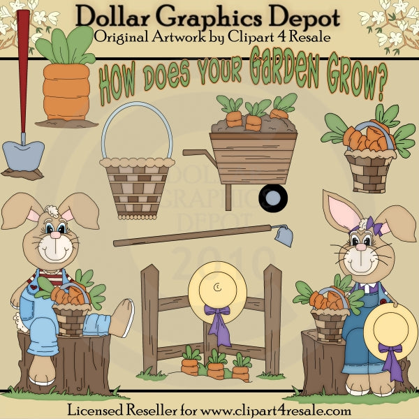 Conejitos Benny y Betsy - Clipart